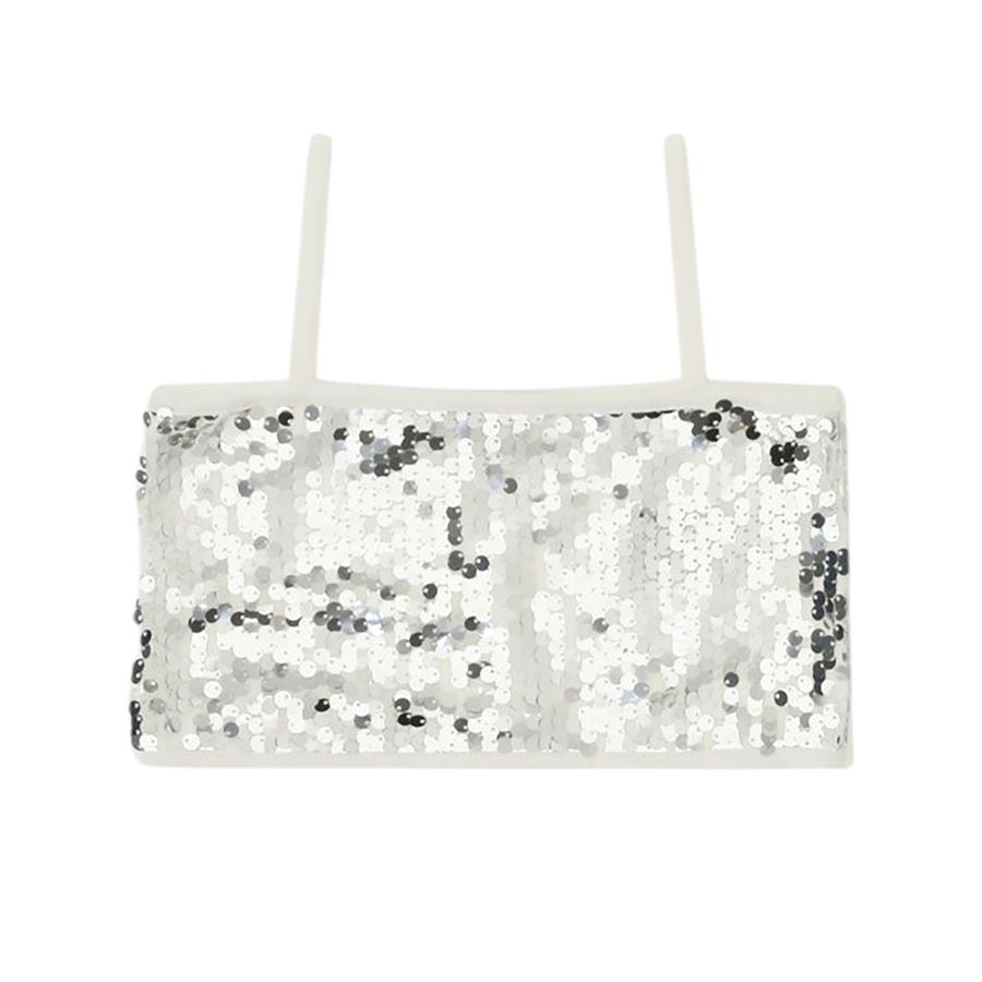 Top bambina cropped con pailettes da bambina Dixie | MO16/390G1101